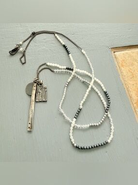 Chan Luu 925 Sterling Silver Pendant Charms Beaded Necklace